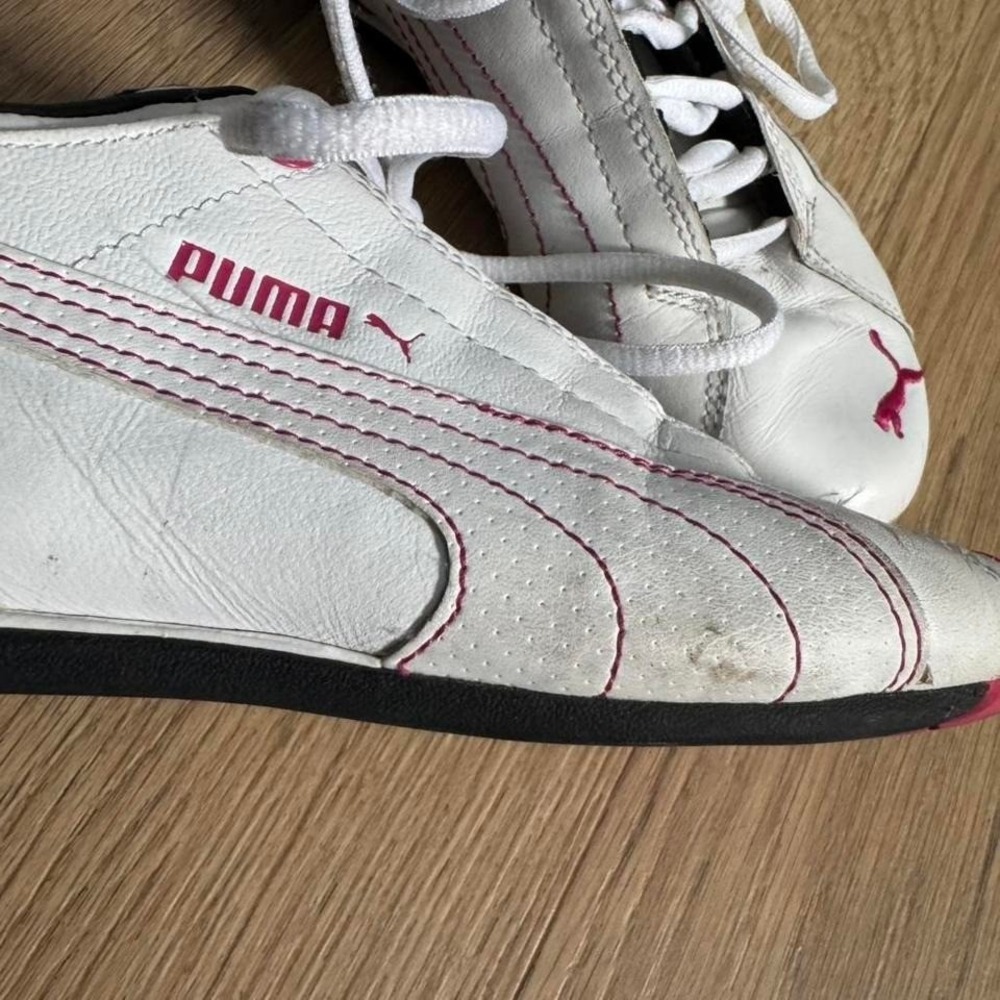 Vintage Leather Puma Speedcats Women's Size 6.5 White Pink Black Retro Sneakers - Picture 6 of 8